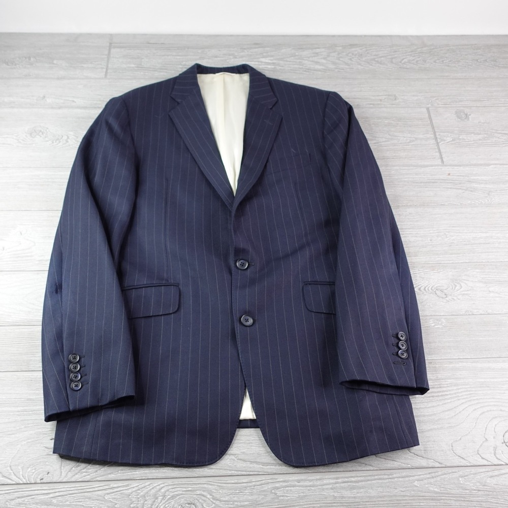 Turnbull & Asser Blazer Men's Size 42R Navy Striped Lined Sport Coat Suit Jacket